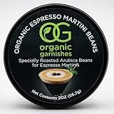 ORGANIC ESPRESSO MARTINI BEANS - MARTINI GARNISH FOR COCKTAILS - EDIBLE DARK ROAST ESPRESSO BEANS - OG ORGANIC GARNISHES - CRAFT COCKTAIL - HOME BARTENDER - MIXOLOGY - 2oz TIN