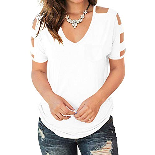 T-shirt blanc d'été de taille M pour femme en coton léger basique