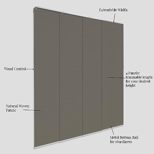 Chicology Embossed Textured Weave Fabric, Sliding Door Blinds, Room Divider,Vertical Blinds For Patio Doors, Sliding Glass Door Blinds, Dried Sage (Light Filtering), W:46-86 X H: Up To-96 Inches #TOP2