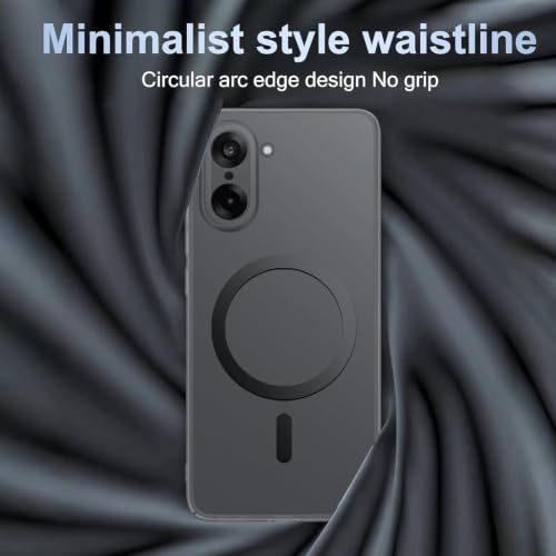 Image of DIZORO Matte Case for Samsung Galaxy M06 Compatible with MagSafe, Camera Lens Full Protection, Shockproof Translucent Frosted TPU Soft Phone Cover, Anti-Fingerprint (Black)