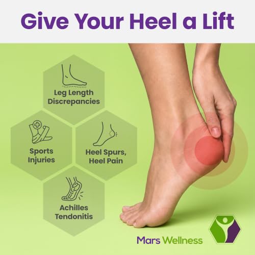Image of MARS WELLNESS Adjustable 1 Inch Orthopedic Heel Lift for Heel Pain and Leg Length Discrepancies - Large - 2 Pack