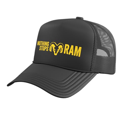 RAM Nothing Stops Officially Licensed Trucker Hat with Adjustable Mesh Back Black