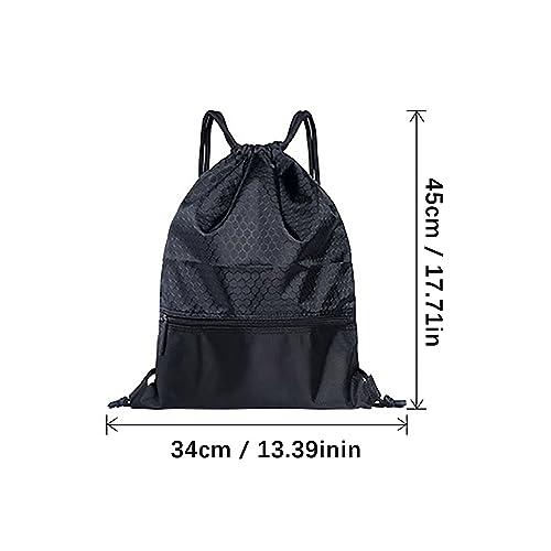 Drawstring Backpack String Bag Sackpack Water Nylon For Gym Sport Yoga Fanny Pack for Men Women (White, One Size)3