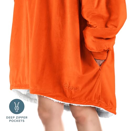 Image of Bare Home Wearable Blanket Hoodie - Soft Plush Sherpa - Warm and Cozy - Oversized Wearable Blanket