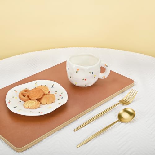 Taza de cerámica Koythin con plato, 10 oz, colorido floral miniatura 4
