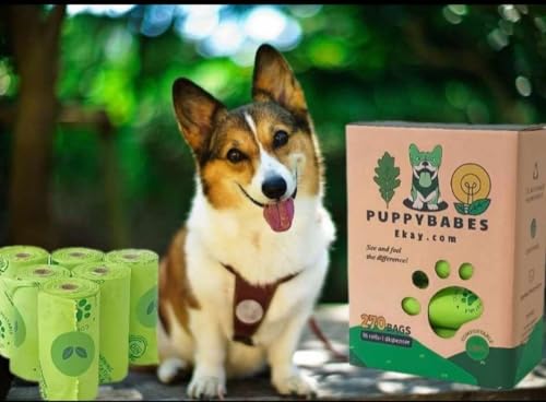Image of Dog waste bags and dispenser. Dog Poop Bags - Leak-Proof and Extra-Thick Pet Waste Bags for Big and Small Dogs - Refill Rolls - Unscented - 270 Count. Puppybabes