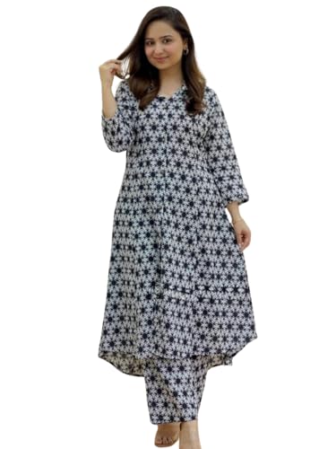 Image of DHRUVI TRENDZ Kurta Set for Women | Floral Printed Kurti Set for Woman | Daily Ethnic Kurti Pant Set | Office Outfits Kurta Sets for Woman | Festive Co Ord Set's for Women Stylish