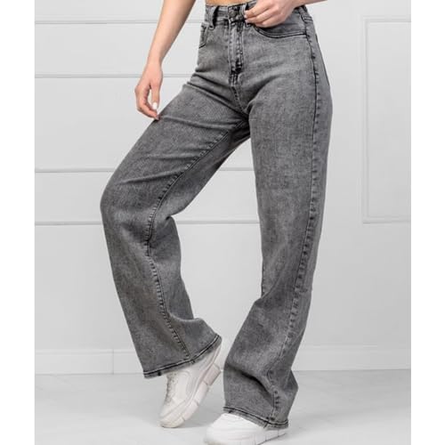 Image of Glossia Denim Baggy Jeans for Women | Stretchable High Waist Straight Fit Jeans for Women | High Rise Stretch Denim | Loose Fit Plus Size Denim (Sizes - 24 to 44) WJ71-1205-$