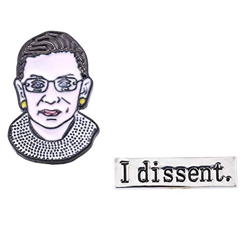 arbitra Ruth Bader Ginsburg Pin de Esmalte y I Carta de desacuerdo Broche de Esmalte Simple Pines notorios RBG Pin Insignia Pines de Solapa Aleación Joyería de Metal Moda