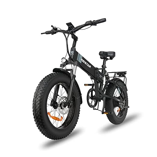 Recherclie Snow Electric Bike for Adults Foldable 1000W Motor,26 MPH 48V/14Ah 20'' x 4.0 Fat Tire Removable Battery Assist Bicycle with Shimano 7-Speed Snow Beach Mountain Ebikes black