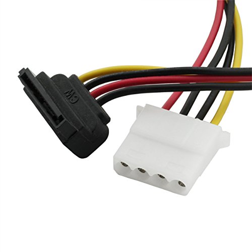 Zrm&E 2Pcs Sata 15-Pin Power Adapter Line Ide 4P Female To Sata 15 Pin Female Power Extension Cable Ide To Sata Connector Right Angle #TOP3