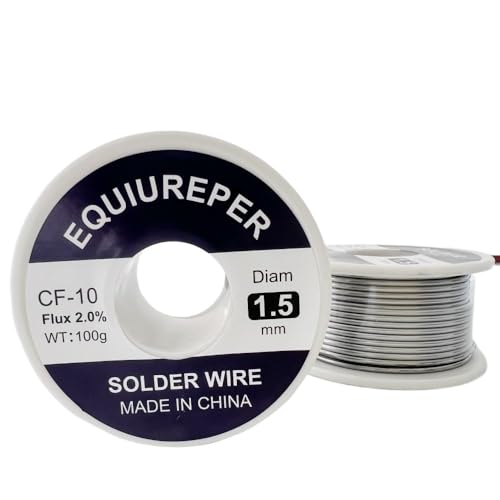 EQUIUREPER Fio de solda de 1,5 mm 63/37 estanho/chumbo Sn63Pb37 com núcleo de resina de fluxo para s