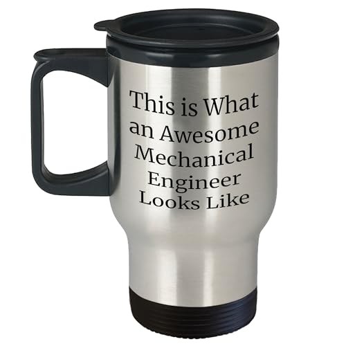 Generic Mechanical Engineer Gifts for Men | This Is What An Awesome Mechanical Engineer Looks Like | Funny Travel Mug | Father's Day Unique Gifts from Wife to Husband, 14oz, Silver
