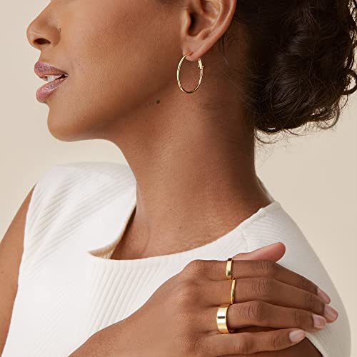 Image of PAVOI Gold Hoop Earrings for Women, 14K Gold Plated Paddle-Back Hoops