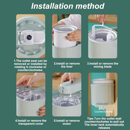 1L Home DIY Kitchen Automatic Mini Fruit Softeismaschine,Softeismaschine, Für Zuhause, Softeismaschine Für Zuhause, Joghurtbereiter Und Eisbereiter Für Eiscreme,für Zuhause, Bar, Café – Bild 6