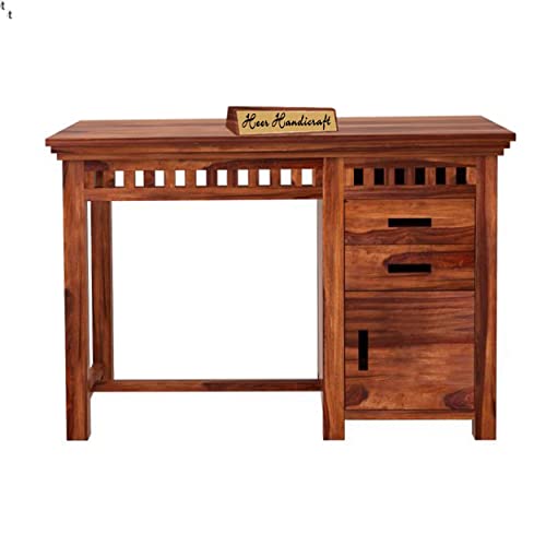 Image of Solid Sheesham Wood Study Table for Adults | Computer Table for Home | Wooden Writing Desk | Office Table for Office Work | Work from Home Table with 2 Drawers (14)