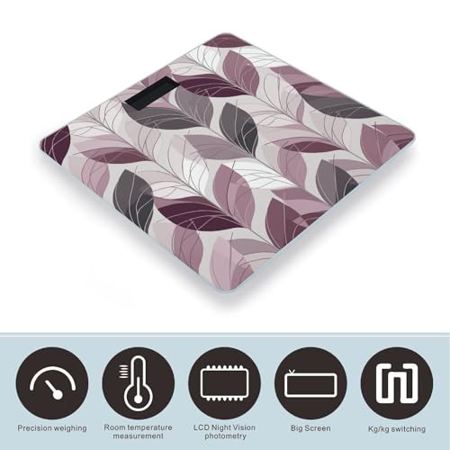 Báscula Digital de Baño de Vidrio Templado Morado y Blanco miniatura 3