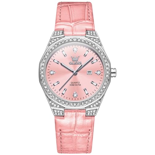 �r���v ���f�B�[�X �u���[ ������� ���Ŏ��v �h�� �����p �_�C�������h �u�����h �v �A�i���O �V���v���ȕ����� �����₷�� �t�@�b�V����watch for women ladies watch OLEVS