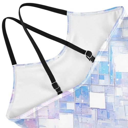 KLL Silver Glitter Pattern Shiny Sparkles Girls' 1-Piece Swimsuits Beach Swimming Suits Adjustable Strap UPF 50+4