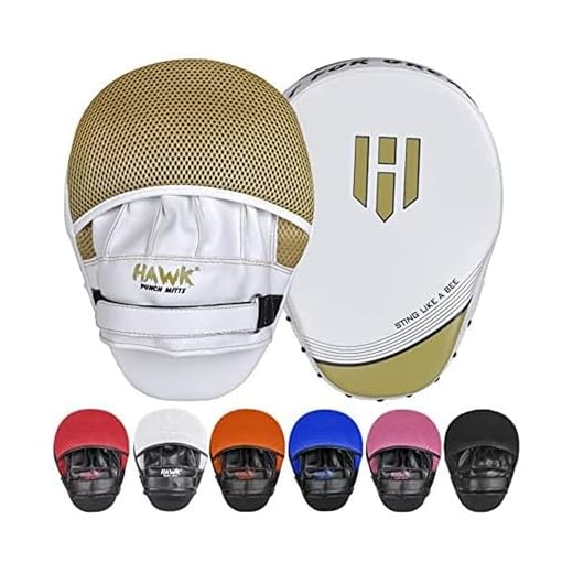 Punching Mitts Kickboxing Muay Thai MMA Boxing Mitts Training Focus Punch Mitts Bags Hand Target Pads for Kids, Men & Women (Pair)(Gold)