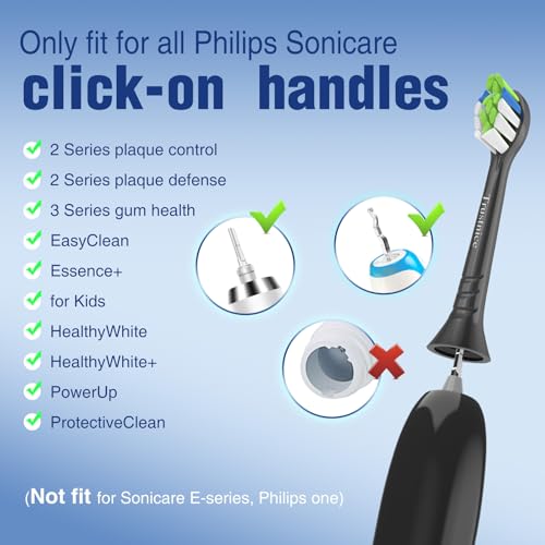 8er Trustnice Aufsätze passend für Philips Sonicare Ersatzbürsten, Bürstenköpfe Zahnbürstenkopf für Phillips Sonicare Elektrische Zahnbürste Snap-On-Griffen (Schwarz, 8 Stück (1er Pack)) – Bild 7