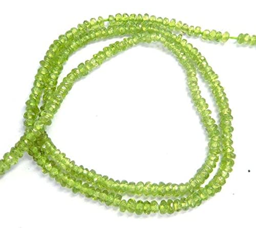 Peridot perles facettées rondelle 3-3.5mm pour créer vos bijoux d'été bohèmes