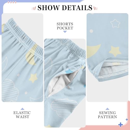Patterns Night Light Blue Boys Pants for Kids Jogger Pants with Pockets S-XL4