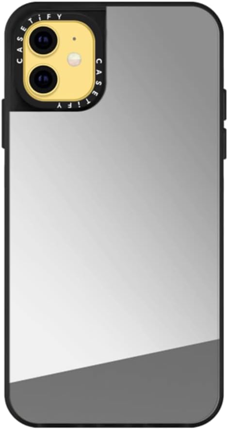 CASETiFY Mirror iPhone 11 Case [Reflective / 4.9ft Drop Protection/Compatible with Magsafe] - Silver On Black