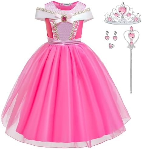 Girls Princess Costume Pink Dress Up Outfit
