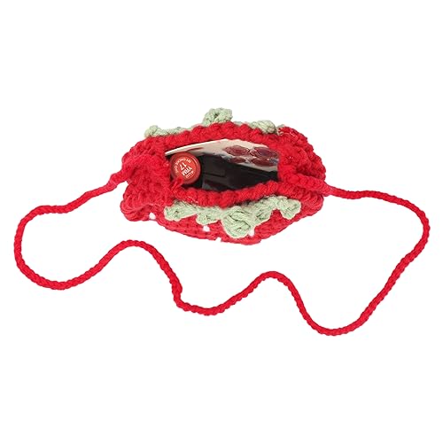 Image of Minache Women Mini Fruit Knitting yarn Crochet Crossbody Shoulder Bag Coin Purse