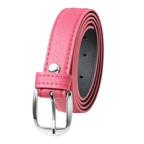 Image of Vegan Leather Belt for Women, 2 cm Slim, Metal Buckle, Lightweight, Premium Stitching, Casual & Formal Wear