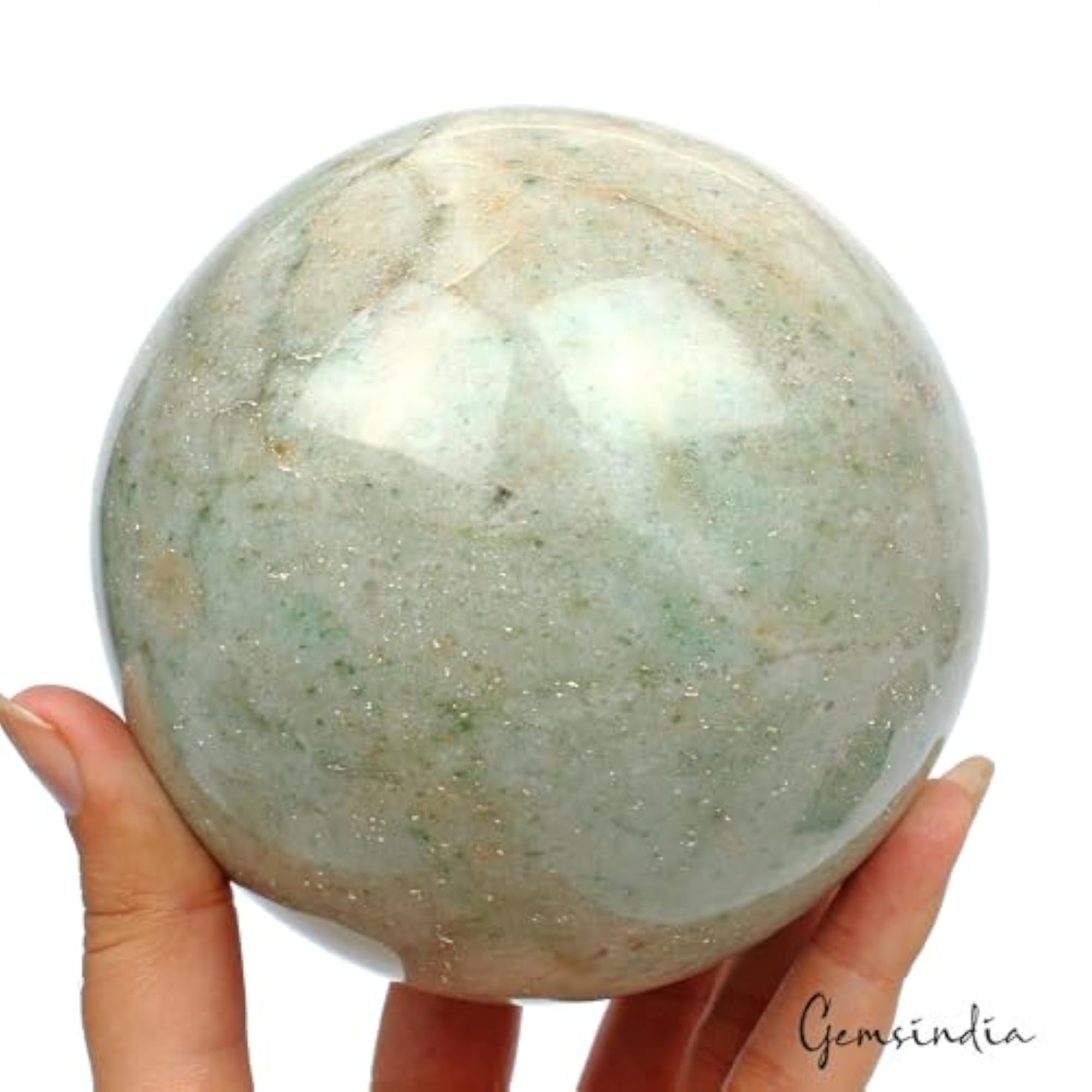 Natural Aventurine Healing Crystal Sphere with Stand