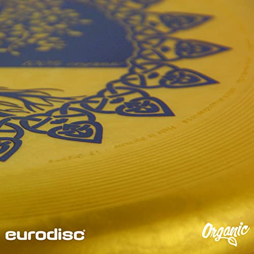 eurodisc 175g Gold Profi Ultimate Wettkampfscheibe - Sportfrisbee mit Stabiler Flugbahn über 100 m, aus nachwachsenden Rohstoffen, „Tree of Life“ Design