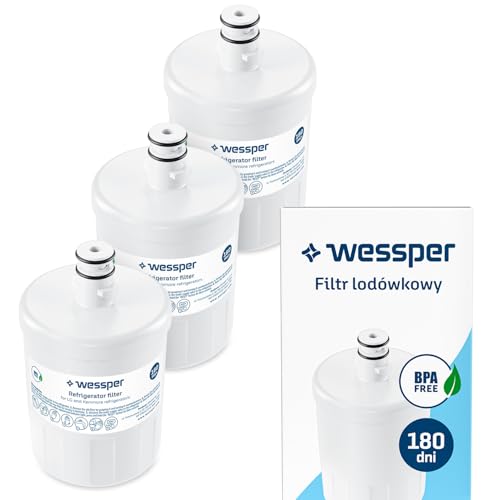 Wessper Filtro de Agua para Frigorífico de Repuesto 3 Piezas para LG LT500P, LT500PC, Kenmore 469890 | Elimina el Cloro, Sistema de Agua de ósmosis Inversa - Blanco