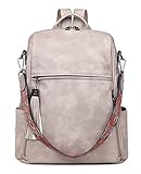 FADEON Leather Backpack Purse for Women Designer Ladies Shoulder Bag Fashion PU Convertible Travel B