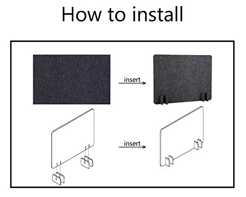 Bubos Acoustic Desk Divider,Lightweight Desk Mounted Privacy Panel,Sound Absorbing Cubicle Desk Dividers, Acoustic Partitions,Can Reduce Noise And Visual Distractions（21X 16Inch (2Pack, Silver Grey) #TOP6