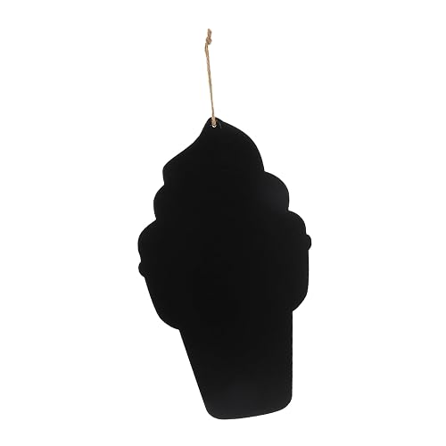 IMIKEYA Small Black Hanging Chalkboard Sign - Erasable Wooden Ice