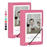 Lifting 2 Pack Mini Photo Album with 28 Pocket 2x3 Inch Pictures Fits for Fujifilm Instax Mini 7s 8 9 11 25 26 40 50s 90 Evo Z2300 Instant Camera, Polaroid Snap,Kpop Photocard Holder (Rose Red)