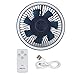 plplaaoo Tragbarer Campingventilator, tragbare Fernbedienung, USB-Aufladung, DREI Windgeschwindigkeiten, Wandmontage, Kleiner elektrischer Deckenventilator, mit Clips, Kleiner Tischventilator(Blau)