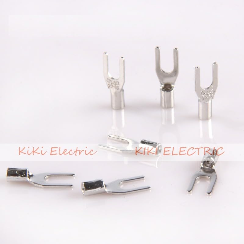 Non-Insulated SpadeTerminal SNB1.25-4 Furcate Naked Terminal(Type TU), Cold Press terminals,U Shaped Wire connectors