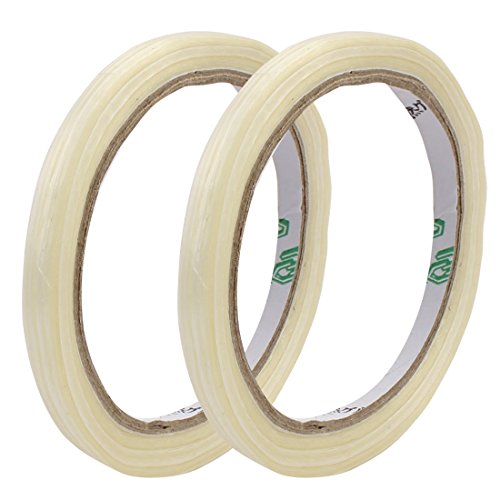 Aexit 5Pcs 5mm Electrical equipment Width 0.22mm Thickness Stripe Type Filament Strapping Tape 25m Length