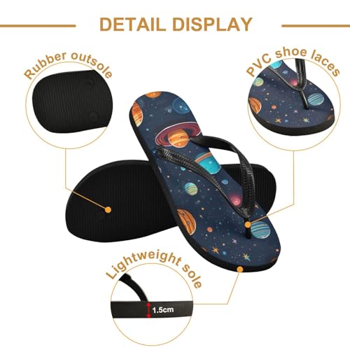 Space Planets Men's & Women's Classical Beach Rubber Sandal Flip Flop Comfortable Slipper 214B28222