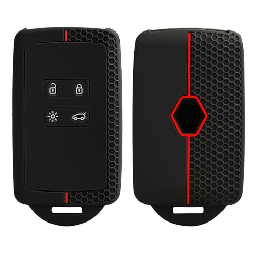 Lot de 2 Coques de clé de Voiture pour Renault Clio Megane Koleos Kadjar Kangoo Twingo Talisman Captur Espace Dacia Duster Coque- Coque de clé en Silicone -...
