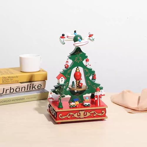 Caixa Musical Natalina, com Árvore de Natal com Enfeites p/Decorar, 26 cm de Altura, Decoração de Na