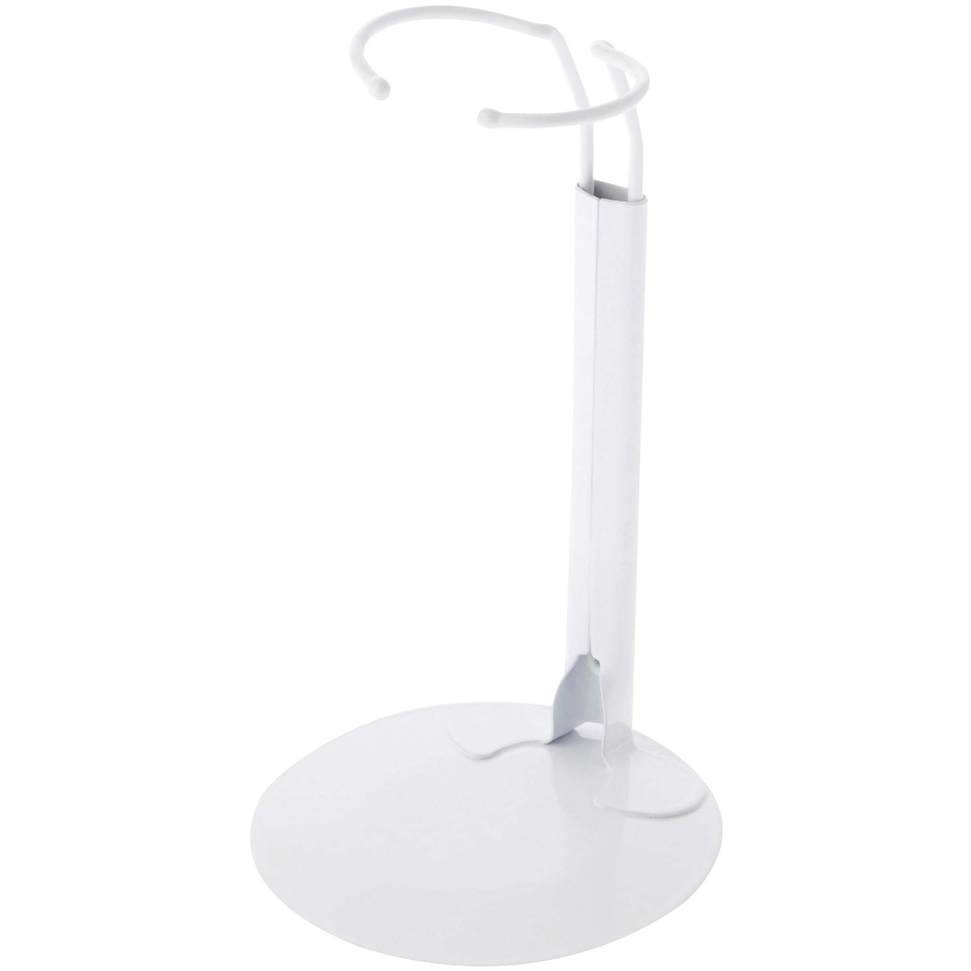 Plymor DSP-60W White Adjustable Doll Stand, fits 10, 11, 12, 13, and 14 inch Dolls or Action Figures, Waist is 2" - 2.5" wide, 5.5" - 7" around