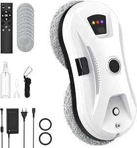 Fensterputzroboter mit Sprühfunktion, 5600Pa Automatischer Fensterreiniger für große Außenfenster, Streifenfreie Reinigung ohne Nacharbeiten, Anti-Absturz, 3 Reinigungsmodi