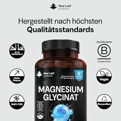 Magnesium Bisglycinat 1040mg - 360 Kapseln (6 Monatsvorrat) - Hochdosiert Magnesium Glycinat Vegan Kapseln - Hergestellt in Großbritannien… – Ansicht 6