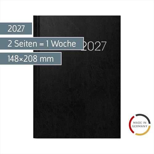 BRUNNEN 1079660907 Buchkalender Mod. 796 2027 A5, Kunststoff, schwarz
