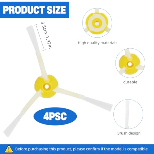 Image of HASTHIP4Pcs Replacement Side Brushes for Robot Roomba 500 /600 /700 Series Universal Side Brushes for 760 770 614 645 650 655 665 671 675 690 692 694 560 595 Models