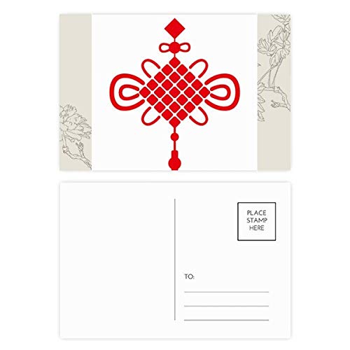 Carte postale Merci avec nœud rouge, lot de 20 pour cadeaux
